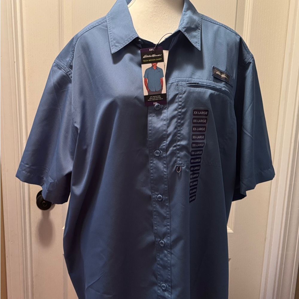 Eddie Bauer Tech Woven Shirt in Slate Blue